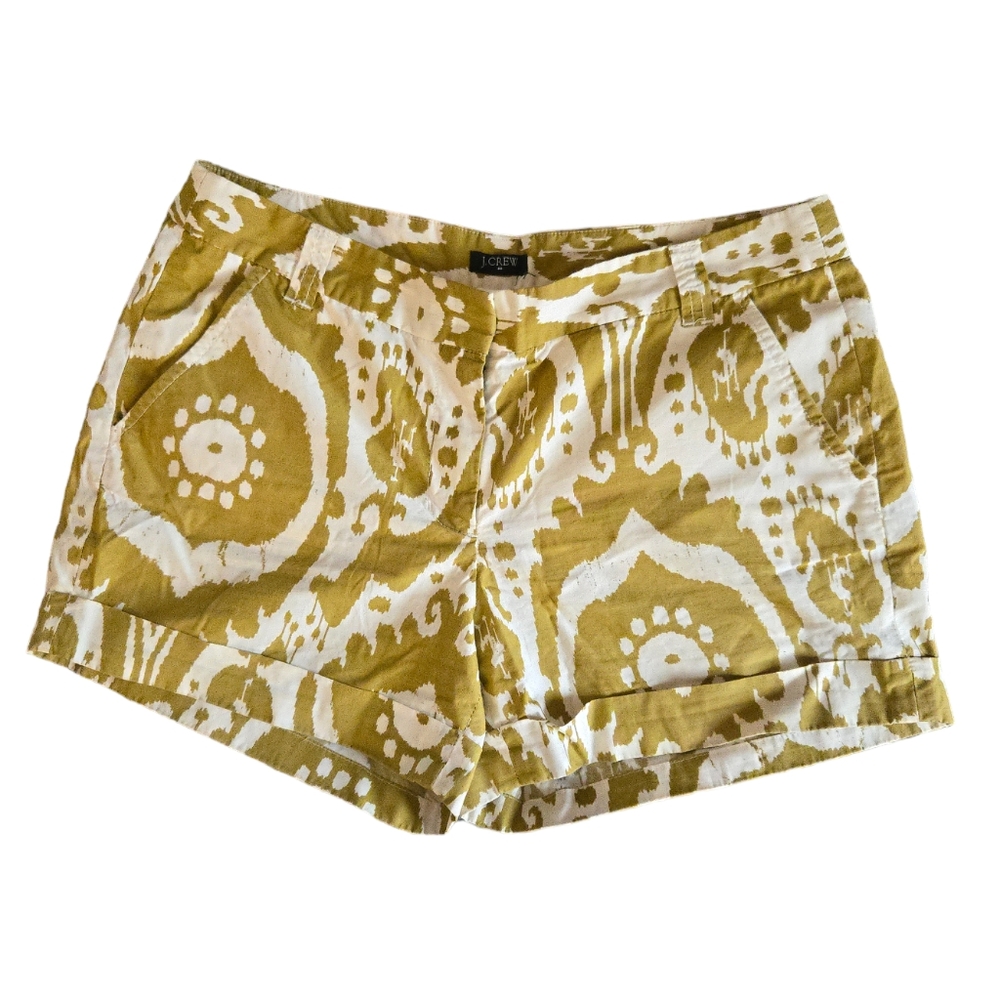 J. CREW Boho Pattern Cuffed Chino Shorts